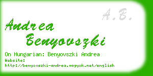 andrea benyovszki business card